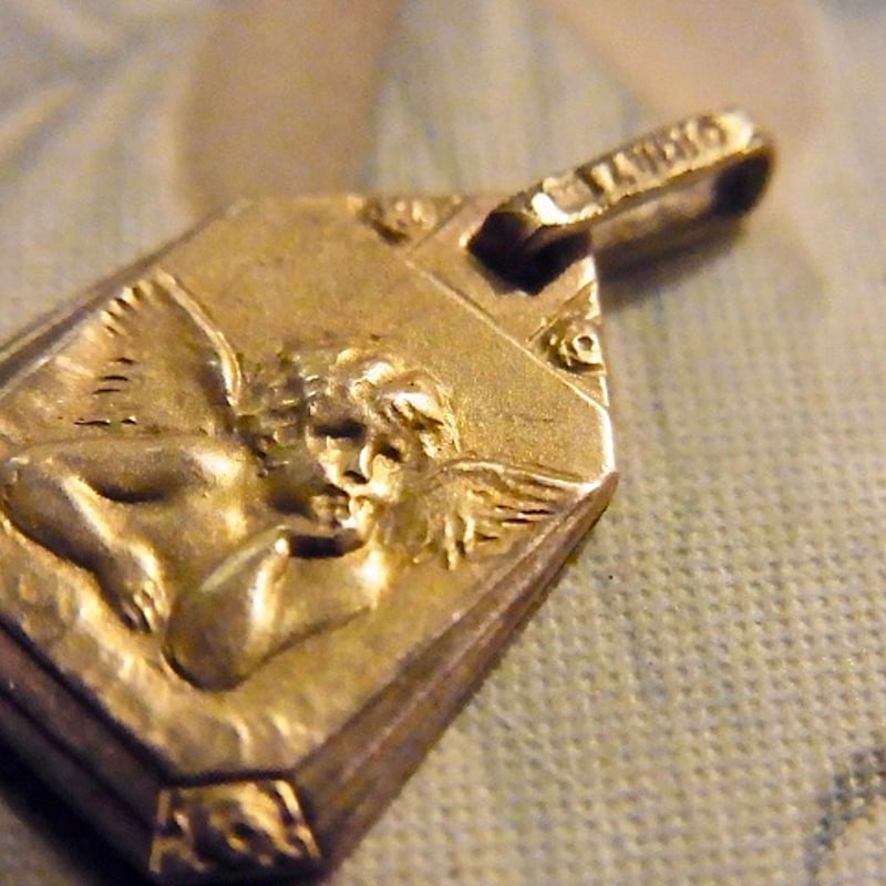 フランス アンティーク 天使 ゴールドプレート メダイ ORIA ラファエロ