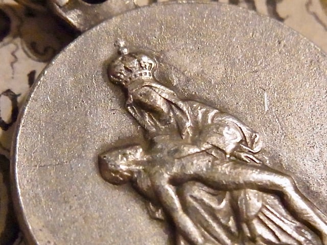 フランス アンティーク ピエタ メダイ 聖母子 聖母マリア イエズス