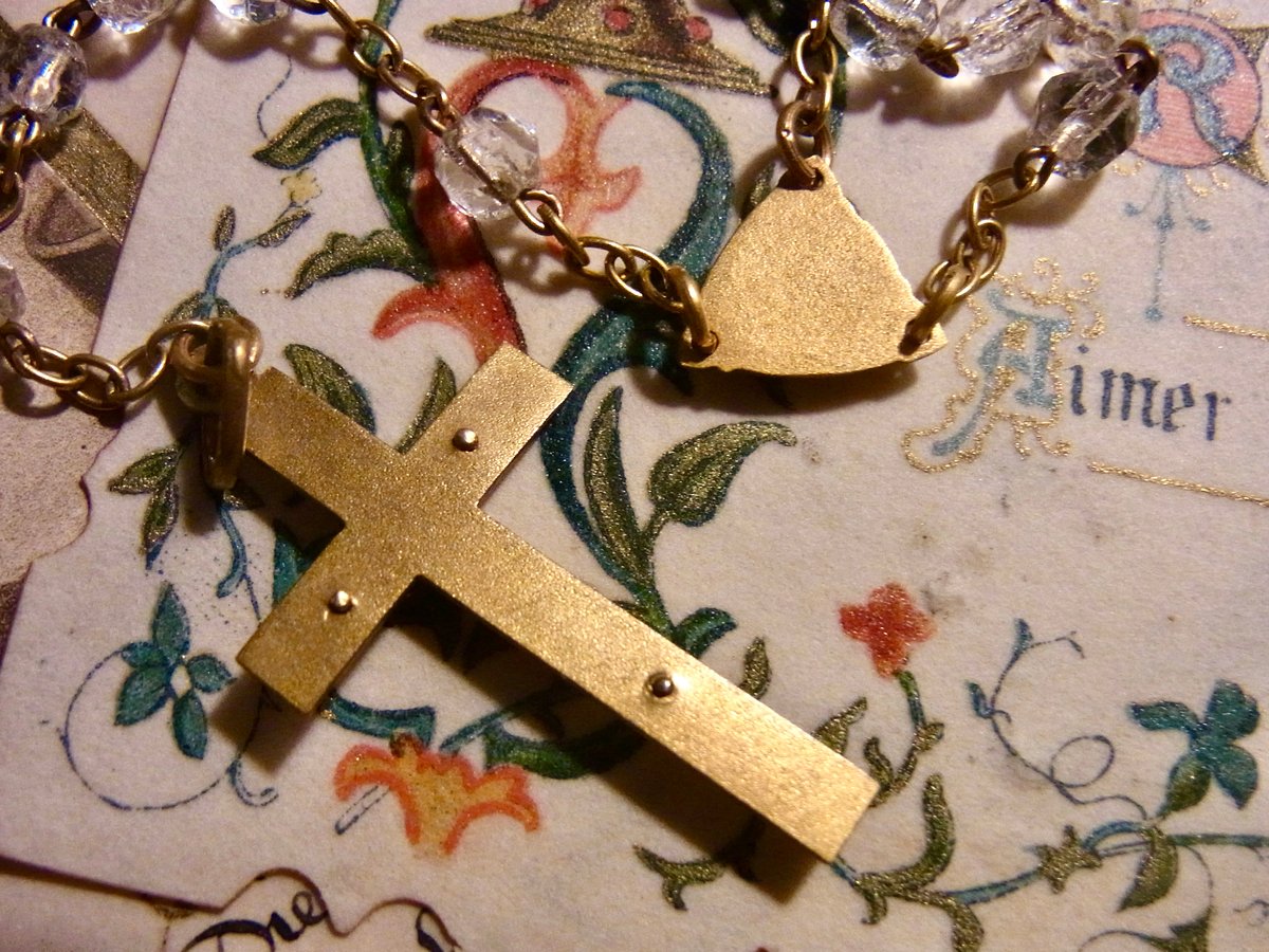 最終お値下げ✳︎レア✳︎マーキュリーガラス キリスト像 vintage アンティーク フランス アンティーク クリア ガラス ロザリオ キリスト メダイ