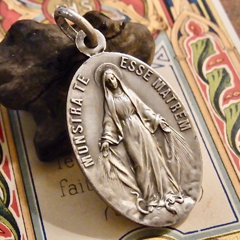 フランス アンティーク マリアの子ら修道院 メダイ メタル | café au