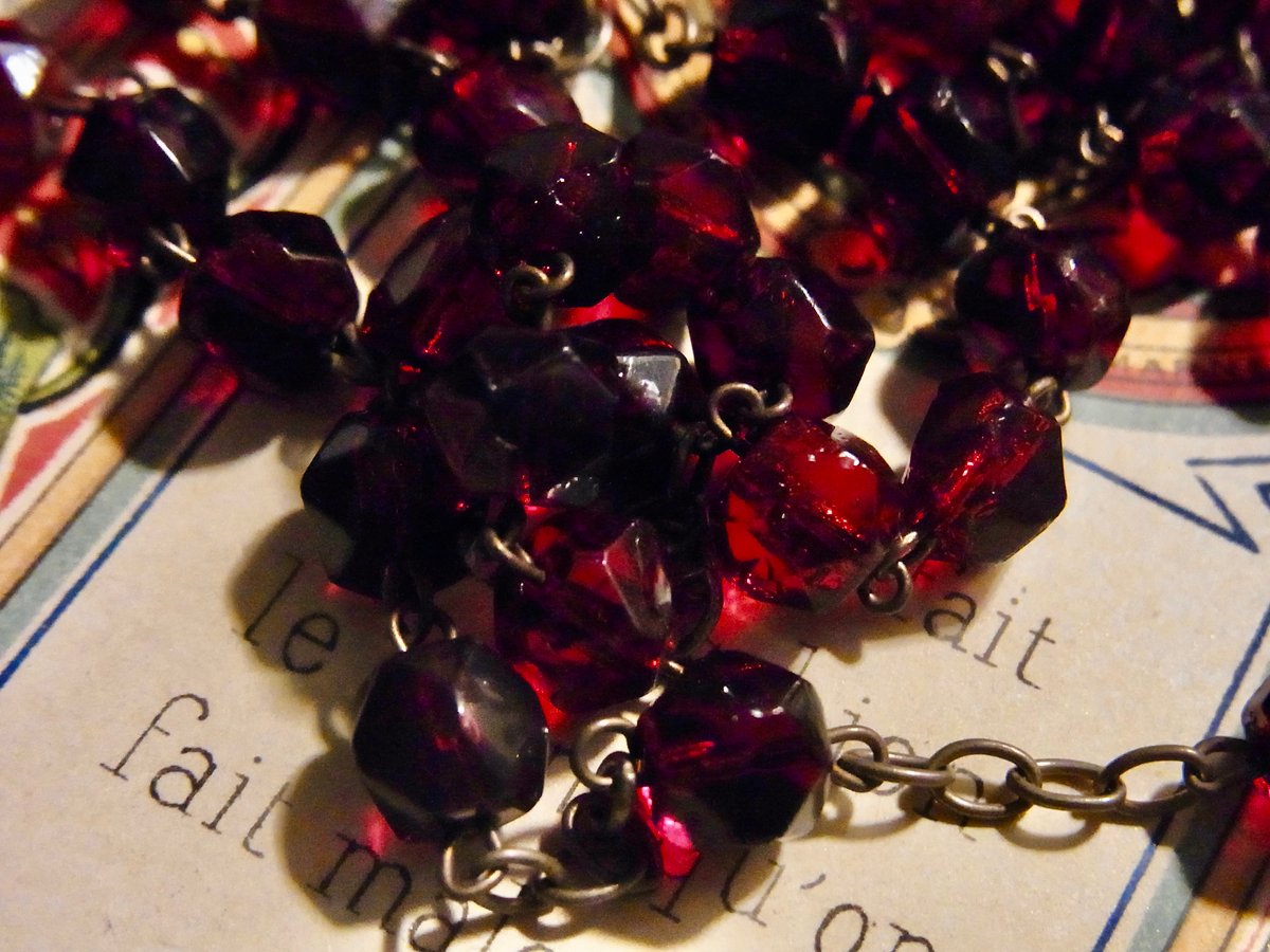 アンティーク ベルギーイタリア ブラウンマーブルガラス マリアとイエスのロザリオ アンティーク ベルギーイタリア ブラウンマーブルガラス マリア