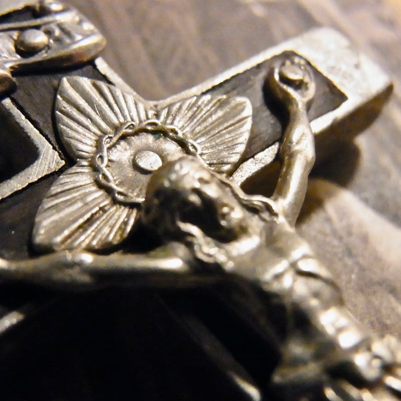 フランス アンティーク クロス 十字架 真鍮 ブロンズ キリスト 磔