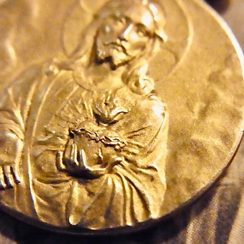 フランス アンティーク スカプラリオ カルメル山の聖母 メダイ 聖母子