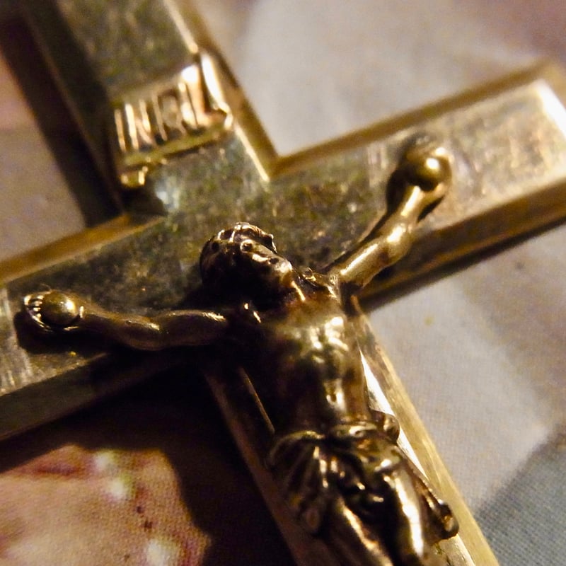 フランス アンティーク クロス 十字架 キリストゴールドプレート ORIA