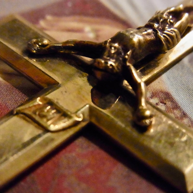 フランス アンティーク クロス 十字架 キリストゴールドプレート ORIA