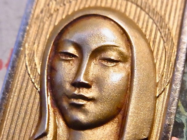 フランス アンティーク 聖母マリア ゴールドプレート メダイ ORIA