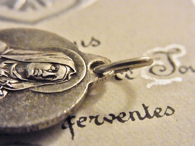 フランス アンティーク 七つの悲しみの聖母 メダイ 聖骸布 キリスト 顔