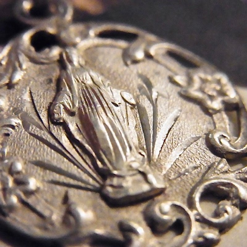 フランス アンティーク 無原罪の御宿り 不思議のメダイ シルバー800