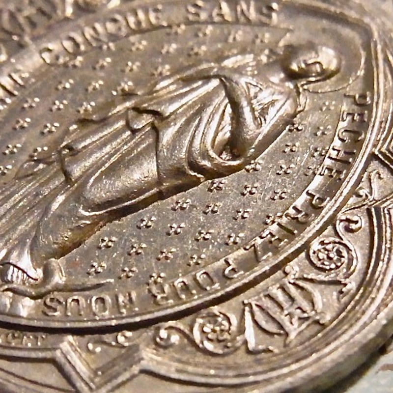 フランス アンティーク 無原罪の御宿り 聖母マリア メダイ