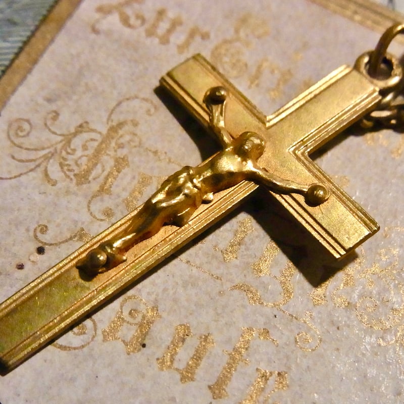 フランス アンティーク シェル ロザリオ 聖母マリア メダイ M.O.P.