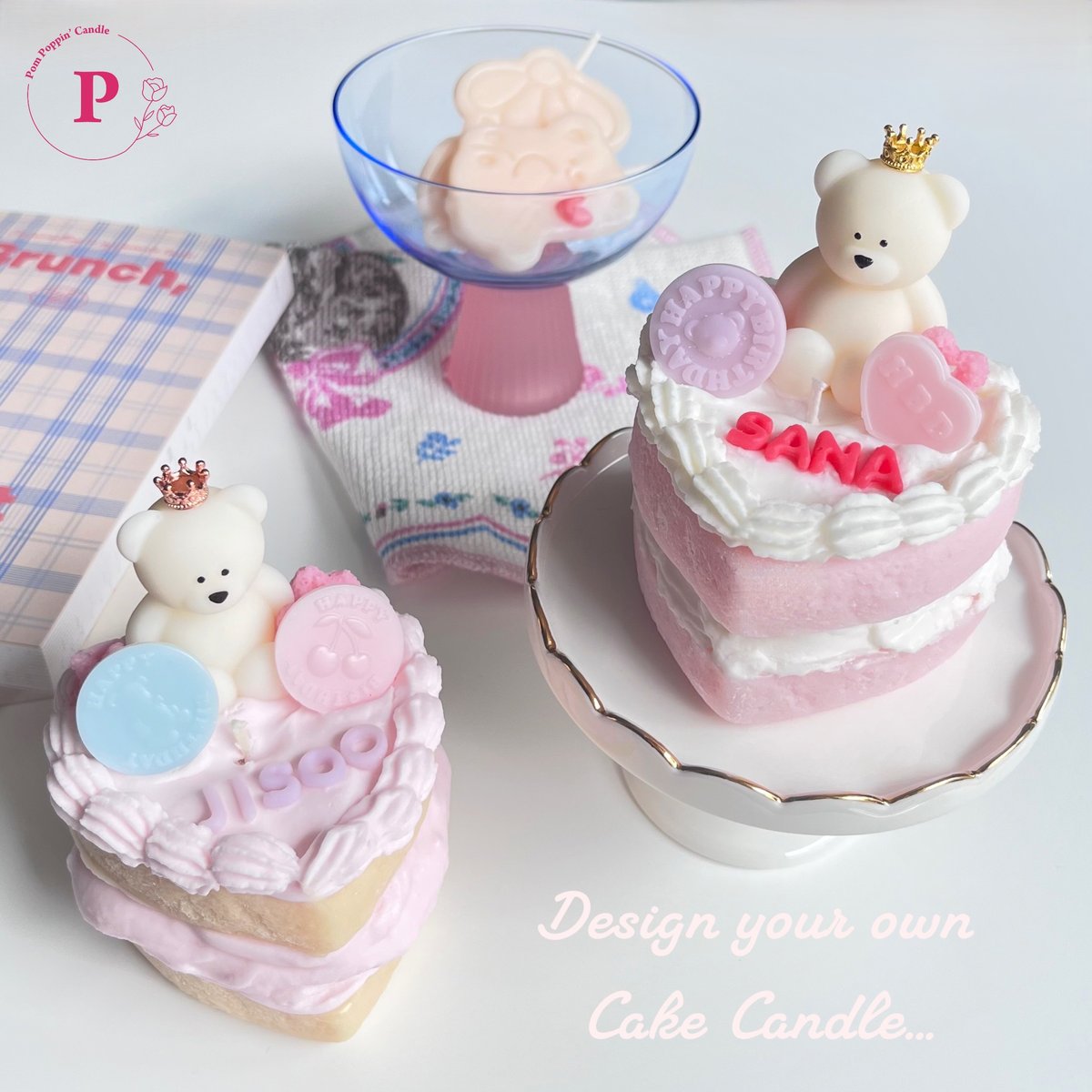 新品 ヴィラリ 希少 ケーキキャンドル キャンドル ピンク リボン ★ カメオキャンドル リボン付き | usyagi candle