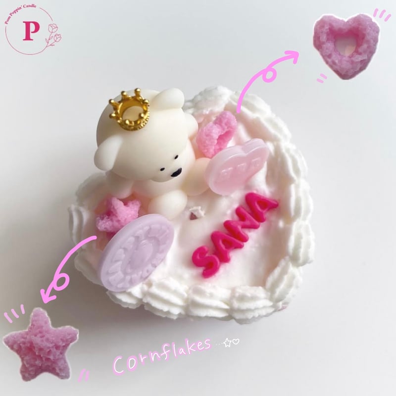 新品 ヴィラリ 希少 ケーキキャンドル キャンドル ピンク リボン ★ Smile me, Candles BIGリボンケーキキャンドル（パープル