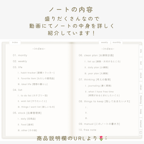 【日曜日始まり】暮らしを整えるノート