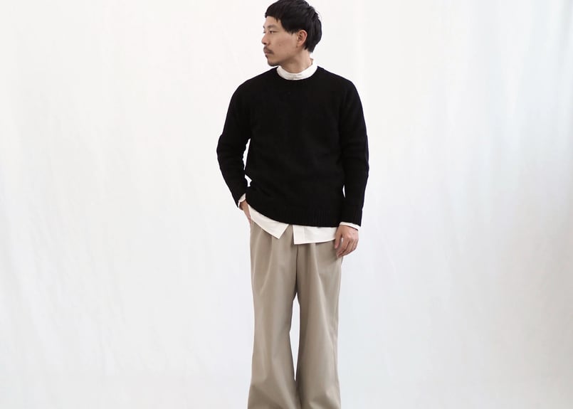 峯村サフォーク　サフォークセーター　ブラックS 峯村サフォーク】サフォークセーター | ガラ紡(がらぼう)のお店