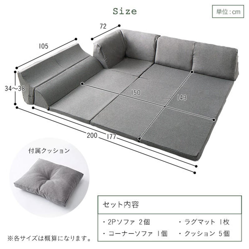 日本製 フロアマット付き ソファセット 【グリーン/グリーン 日本製 フロアマット付き ソファセット 【グリーン/グリーン