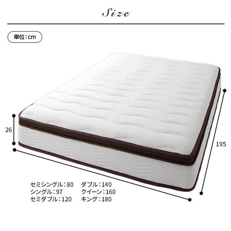 マットレス クイーン 160cm 2層 ポケットコイル ハイグレード 快眠