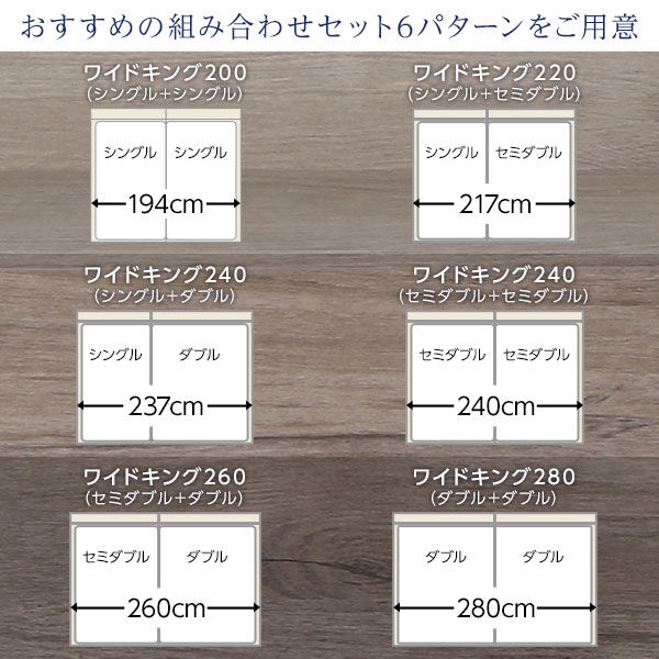 ベッド ワイドキング240(SD+SD) ベッドフレームのみ グレージュ ベッド ワイドキング240(SD+SD) ベッドフレームのみ グレージュ