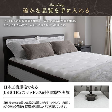 マットレス クイーン 160cm 2層 ポケットコイル ハイグレード 快眠 ニット 体圧分散 1年保証 コンパクト 圧縮梱包ds-2320277