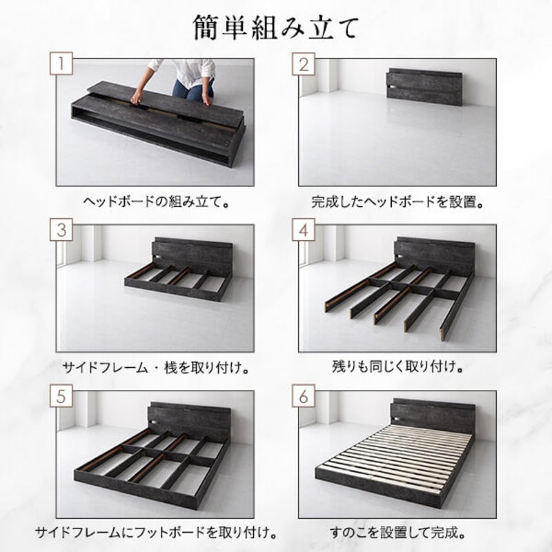 ベッド セミダブル ベッドフレームのみ ストーングレー 低床 ベッド セミダブル ベッドフレームのみ ストーングレー 低床