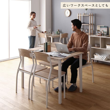 ダイニング セット 8点 分割 テーブル 180cm チェア 6脚 ナチュラル ホワイト モダン シンプル 北欧 木製 スチール デザイン 6人掛けds-2375239