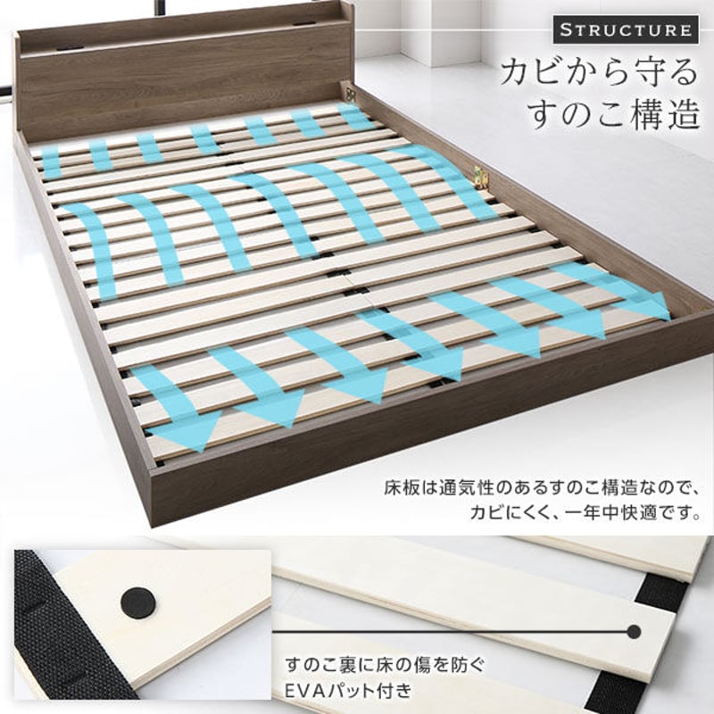 ベッド セミダブル ボンネルコイルマットレス付 グレージュ ds-2423332 ベッド セミダブル ボンネルコイルマットレス付き グレージュ 低