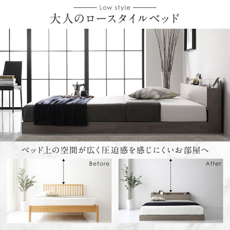 ベッド ダブル ベッドフレームのみ グレージュ 低床 ロータイプ ベッド ダブル ベッドフレームのみ グレージュ 低床 ロータイプ