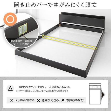 ベッド 低床 ロータイプ すのこ 木製 宮付き 棚付き コンセント付き シンプル モダン ホワイト セミダブル ベッドフレームのみds-2246156