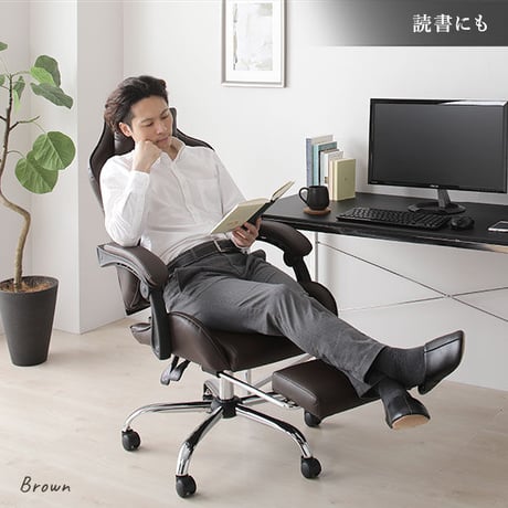 チェア ブラック ゲーミング オフィス パソコン 学習 椅子 頑丈 リクライニング ハイバック ヘッドレスト フットレスト レザーds-2331742