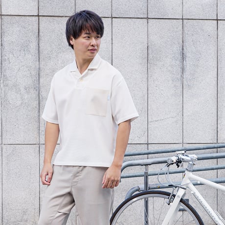 風涼スキッパー襟シャツ