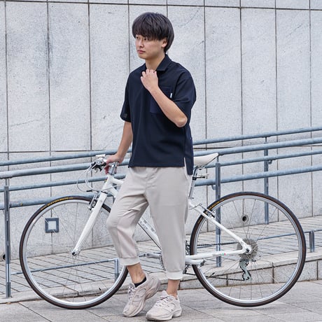 風涼スキッパー襟シャツ