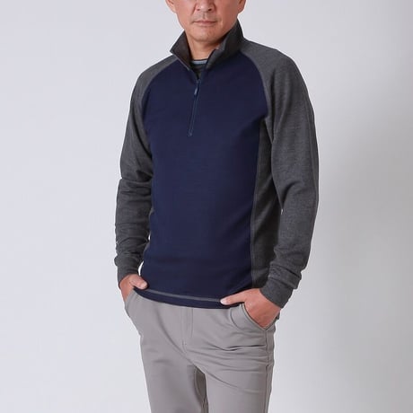 Wool half-zip pullover