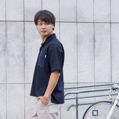 風涼スキッパー襟シャツ