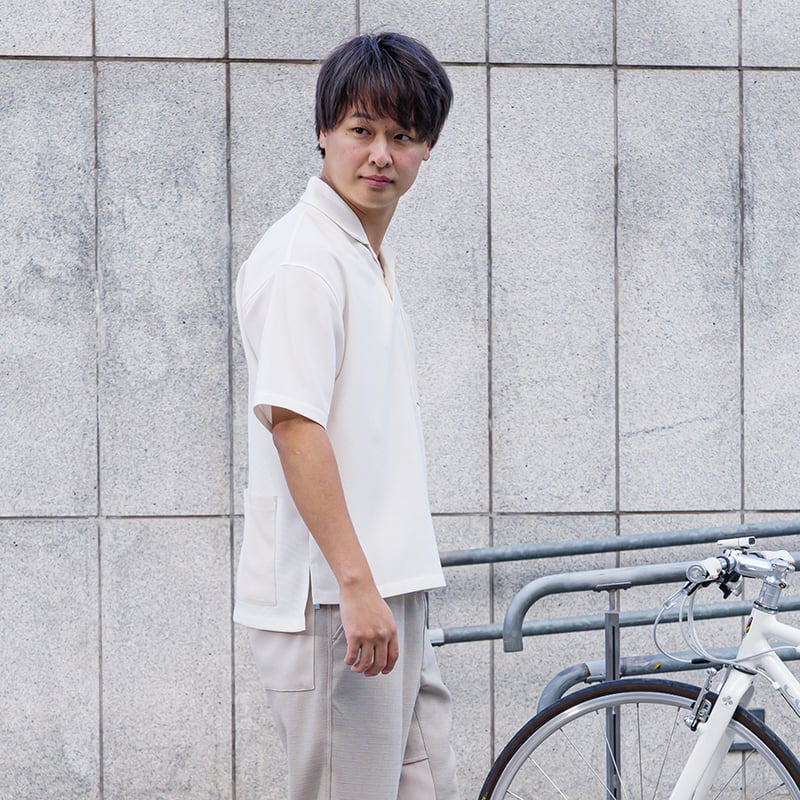 vintage remake ワッフル　スキッパー　ワンピtシャツ　フリーサイズ 風涼スキッパー襟シャツ | Casual cycle wear Winner