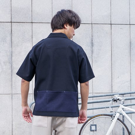 風涼スキッパー襟シャツ