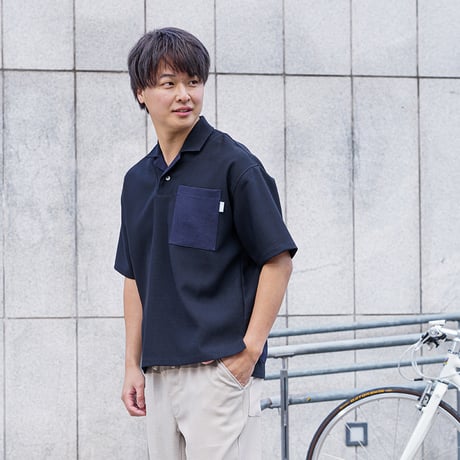 風涼スキッパー襟シャツ