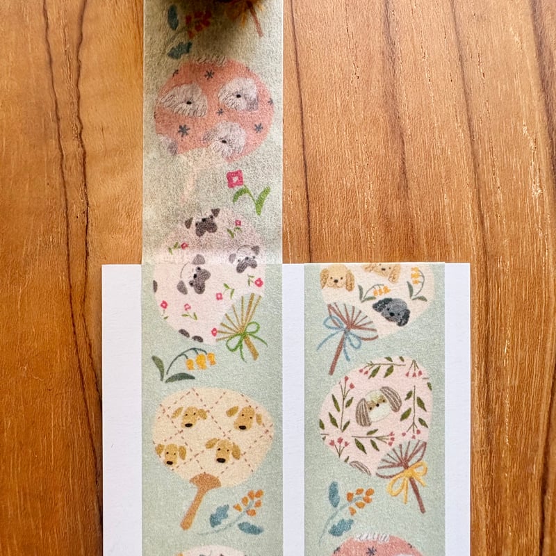犬のうちわ】透ける模様紙＋マステセット | merinomi | meriBUN STORE