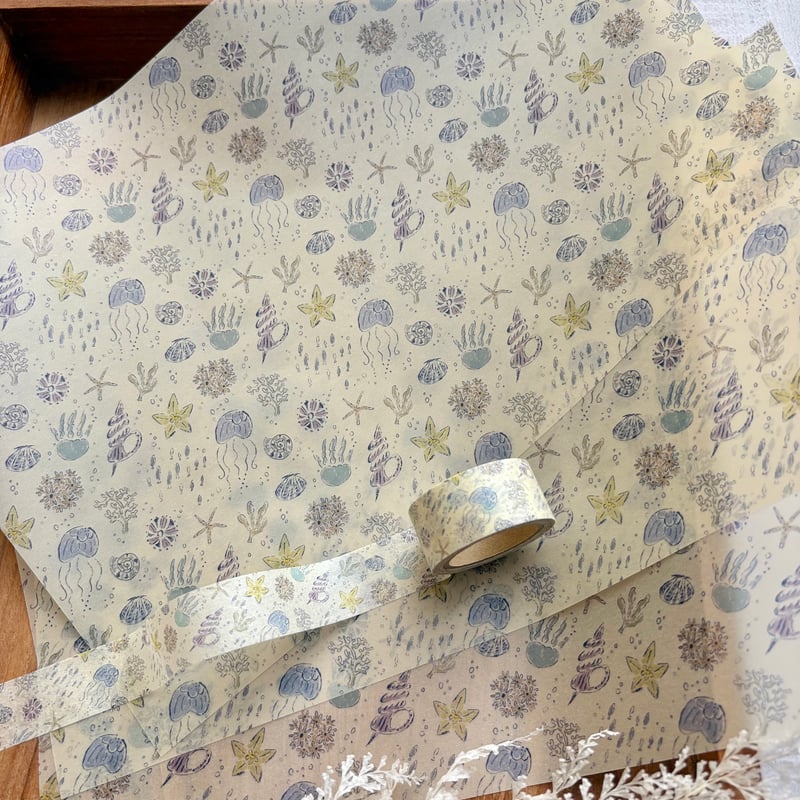 海のいきもの】透ける模様紙＋マステセット | merinomi | meriBUN STORE