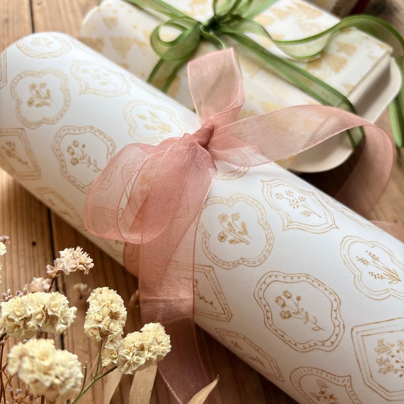 透ける模様紙 | 額縁の花（ゴールド）| merinomi | meriBUN STORE