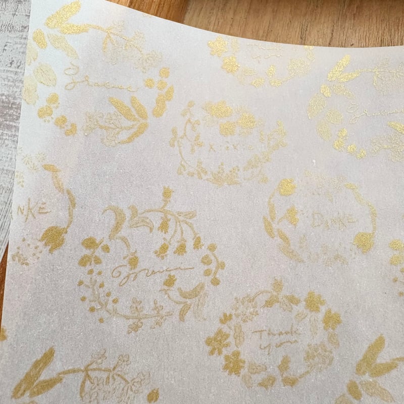 透ける模様紙 | ありがとうの花（ゴールド）| merinomi | meriBUN STORE