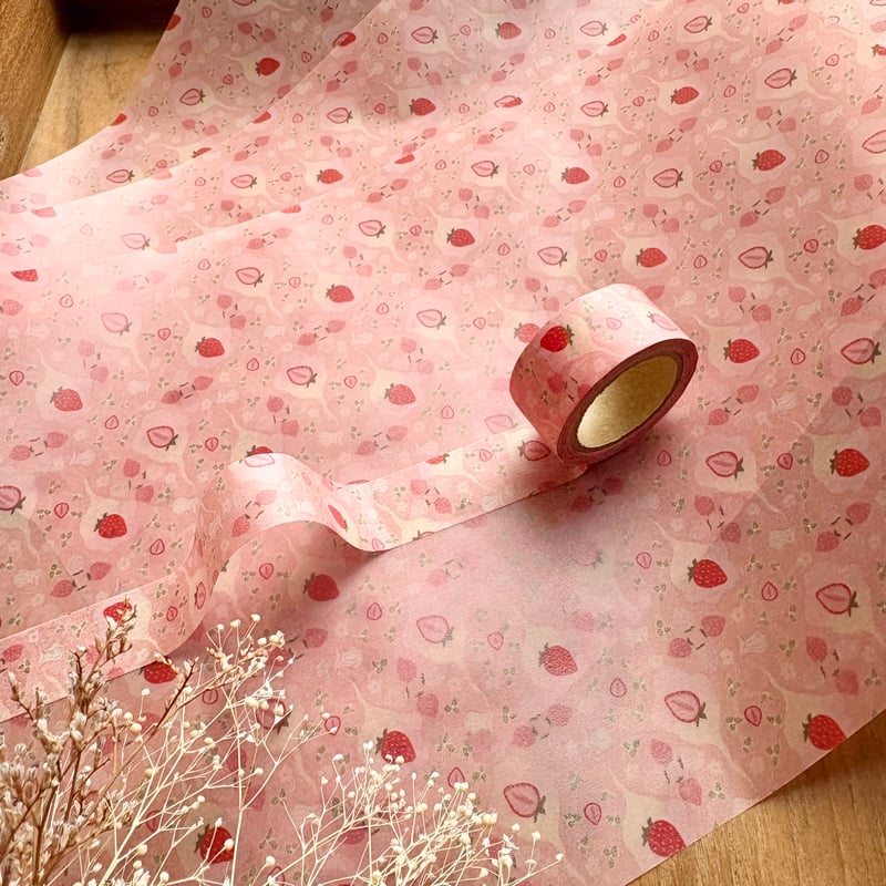 ☆新作☆【いちごミルク】透ける模様紙＋マステセット | merinomi