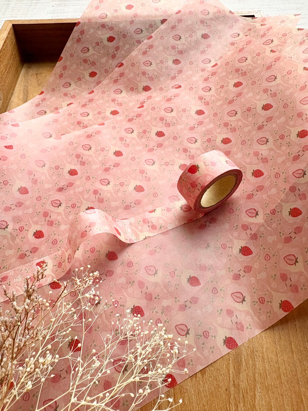 ☆新作☆【いちごミルク】透ける模様紙＋マステセット | merinomi