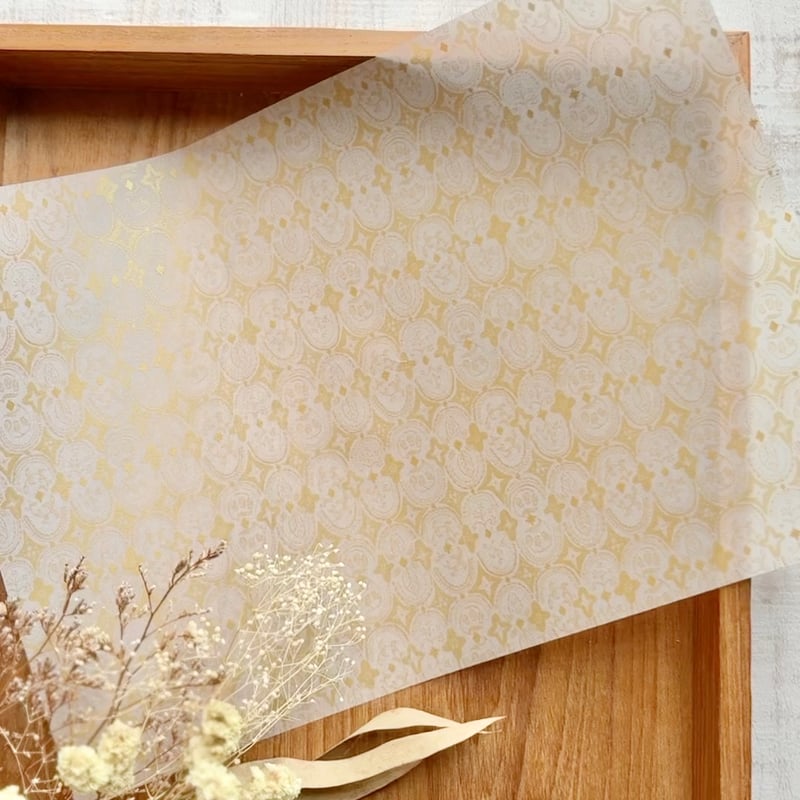 透ける模様紙 | 虹と星と花（ゴールド）| merinomi | meriBUN STORE