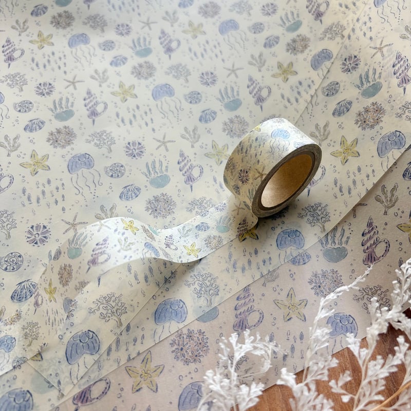 海のいきもの】透ける模様紙＋マステセット | merinomi | meriBUN STORE