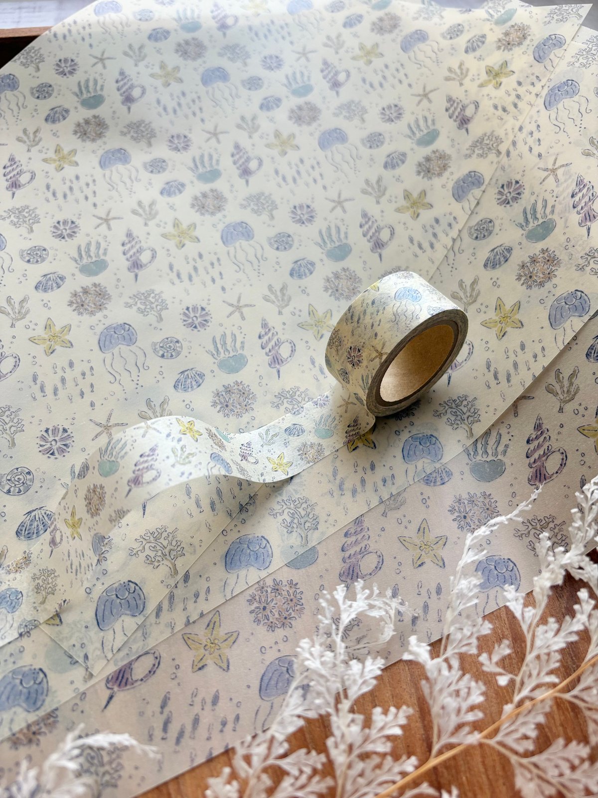 海のいきもの】透ける模様紙＋マステセット | merinomi | meriBUN STORE