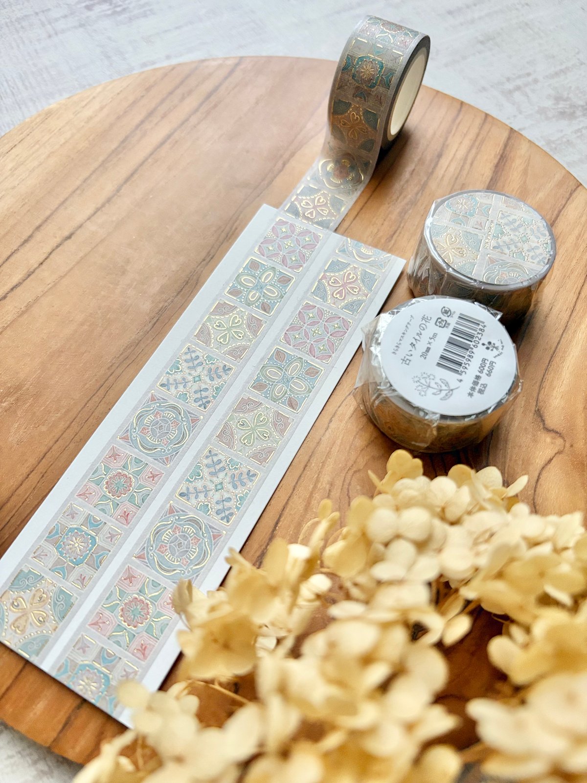 キラキラマスキングテープ | 古いタイルの花 | merinomi | meriBUN STORE