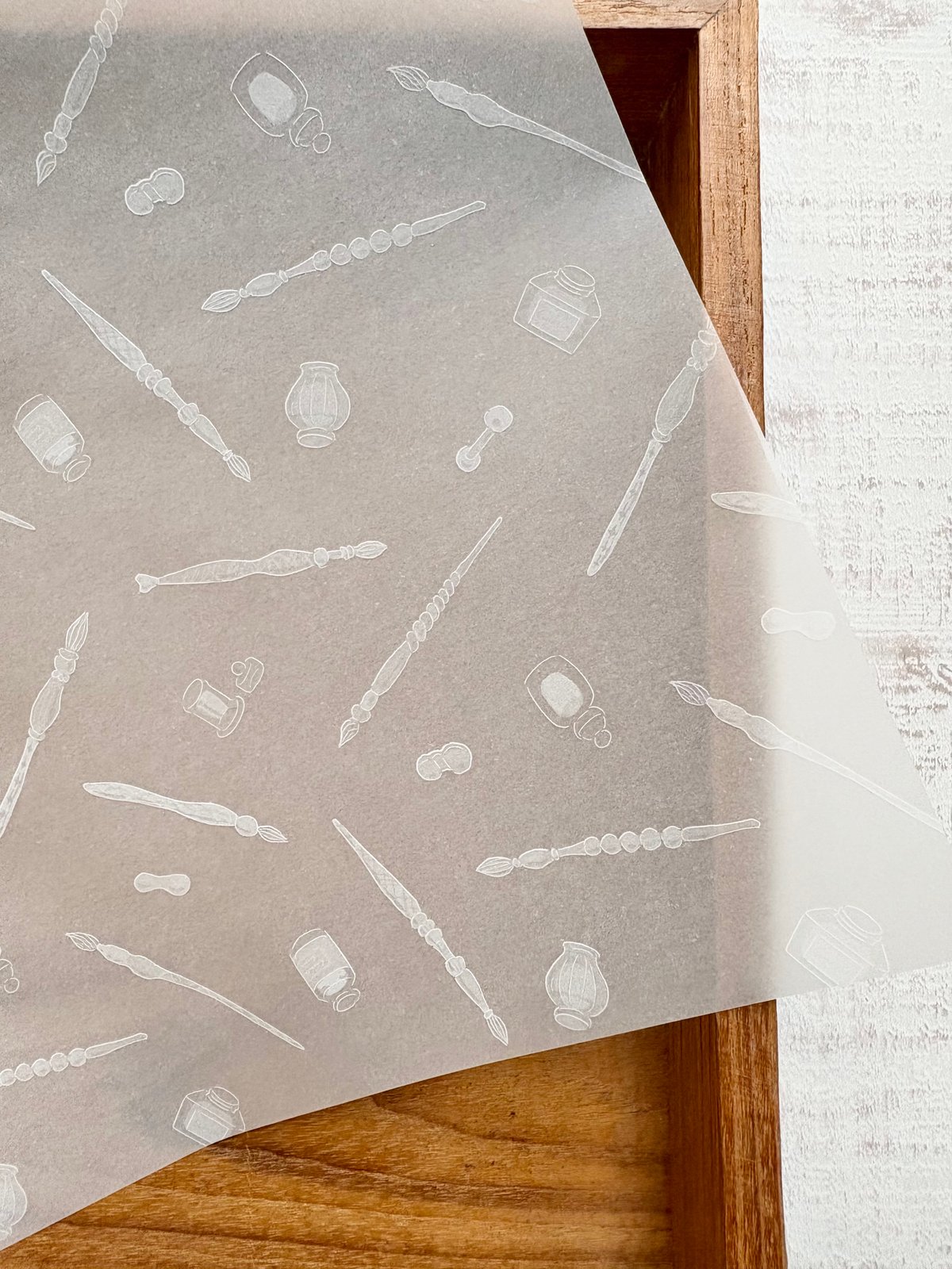 透ける模様紙 | ガラスペン（ホワイト）| merinomi | meriBUN STORE