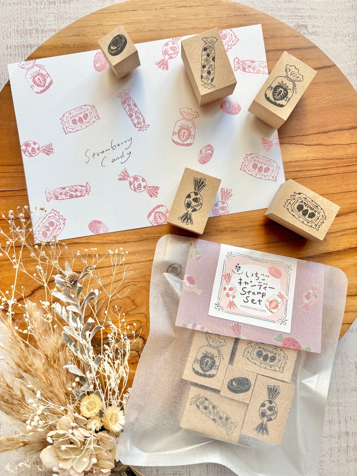 merinomi いちごキャンディーセット 2点 (1点売りも可)　作家　完売品 いちごキャンディー はんこ | merinomi | meriBUN STORE