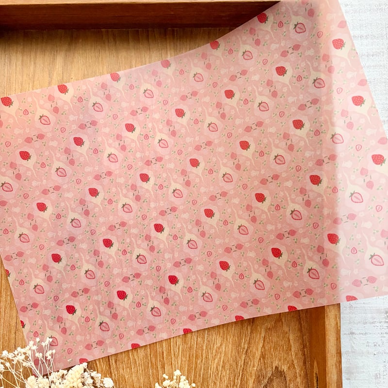 ☆新作☆【いちごミルク】透ける模様紙＋マステセット | merinomi
