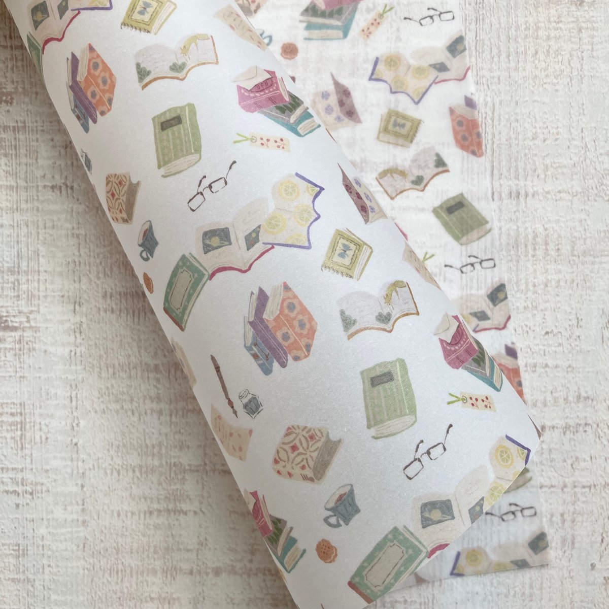 未使用　透ける模様紙　66枚 透ける模様紙 | 本と手紙とコーヒーと(ホワイト)| merinomi | meriBUN S