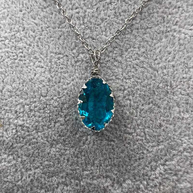 スワロフスキー swarovski ブルージルコン ステンレス製 ネックレス